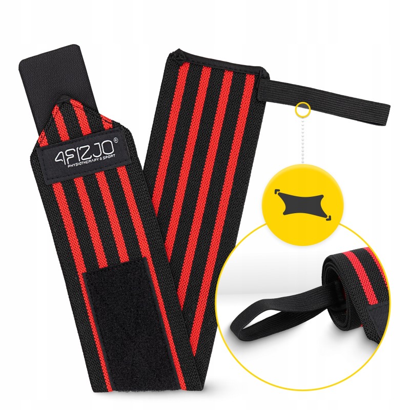 Бинти для зап'ясть (кистьові бинти) 4FIZJO Wrist Wraps Black/Red (P-5907739313003)