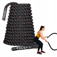 Канат тренувальний 4FIZJO Battle Rope 12 м для кросфіту Black (P-5907739312259)