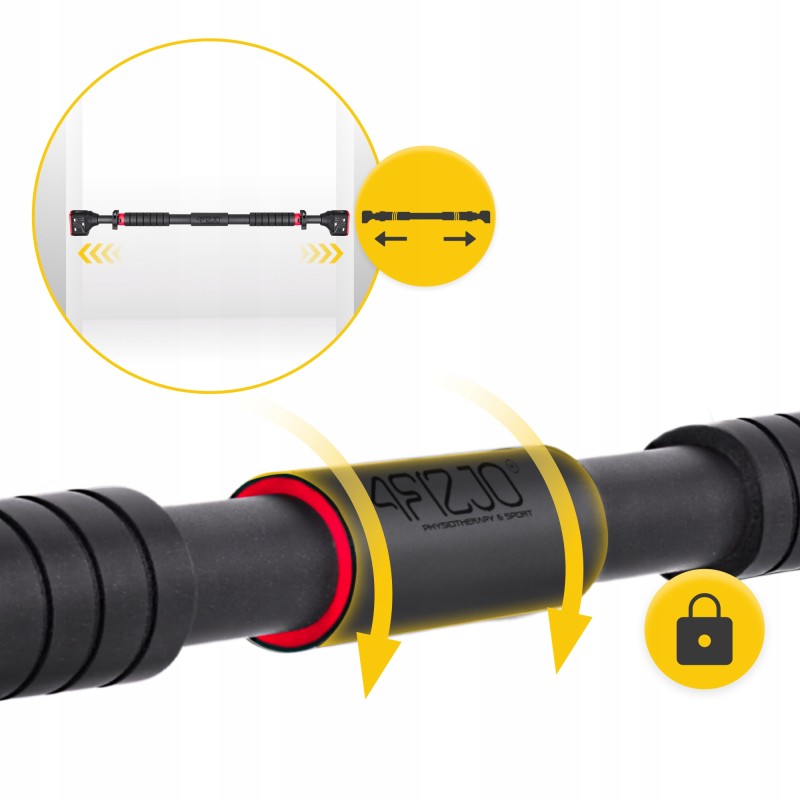 Турнік розсувний 4FIZJO PRO 72-110 см Black/Red (P-5907739313263)