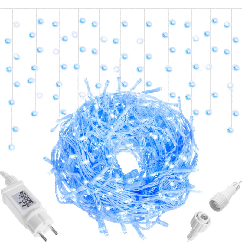 Гірлянда бахрома вулична (зовнішня) Springos 12 м 300 LED + Flash CL0318 Blue