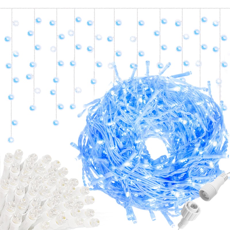 Гірлянда бахрома вулична (зовнішня) Springos 12 м 300 LED + Flash CL0318 Blue
