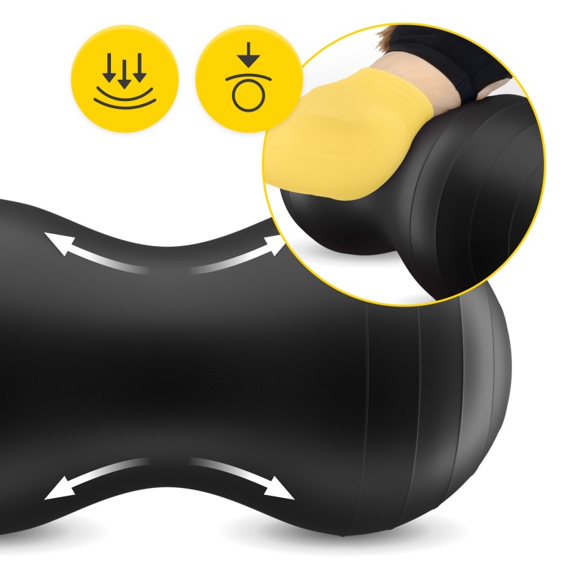 М'яч для фітнесу (арахіс) 4FIZJO Air Ball Peanut 45 x 90 см Anti-Burst Black (P-5907739312938)