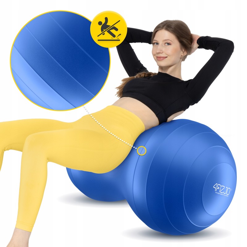 М'яч для фітнесу (арахіс) 4FIZJO Air Ball Peanut 45 x 90 см Anti-Burst Blue (P-5907739312945)