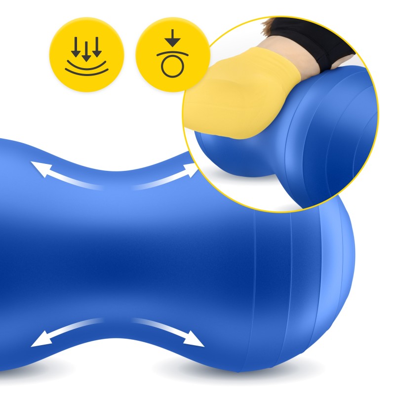 М'яч для фітнесу (арахіс) 4FIZJO Air Ball Peanut 45 x 90 см Anti-Burst Blue (P-5907739312945)