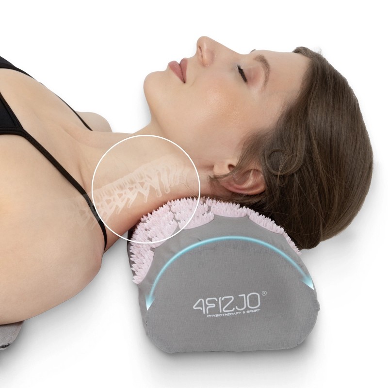 Килимок акупунктурний з валиком 4FIZJO Classic Mat Аплікатор Кузнєцова Grey/Pink (P-5907739313287)