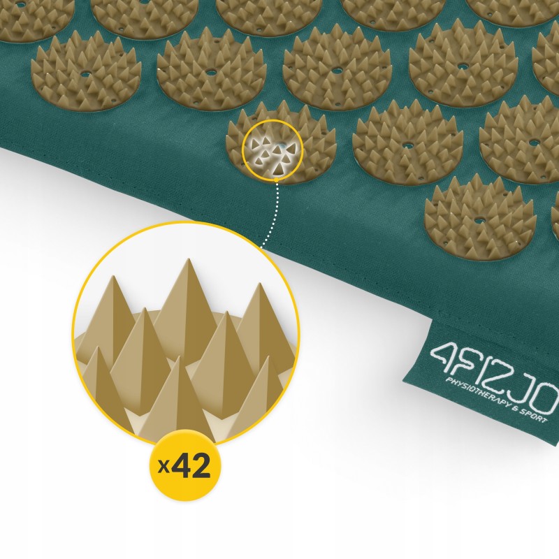 Килимок акупунктурний з валиком 4FIZJO Classic Mat XL Аплікатор Кузнєцова Navy Green/Gold (P-5907739313317)