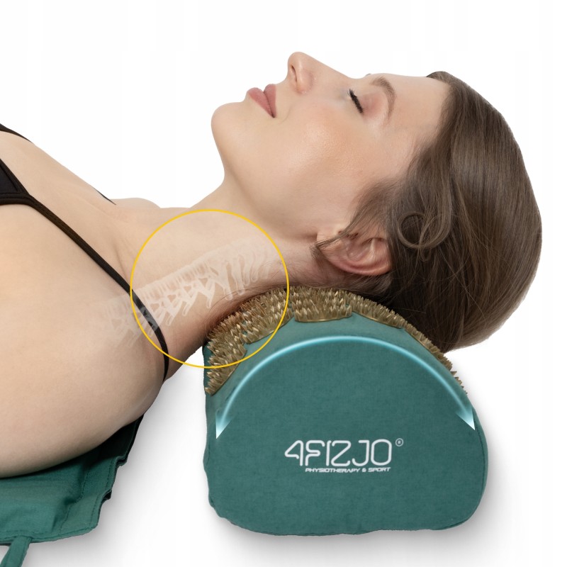 Килимок акупунктурний з валиком 4FIZJO Classic Mat XL Аплікатор Кузнєцова Navy Green/Gold (P-5907739313317)