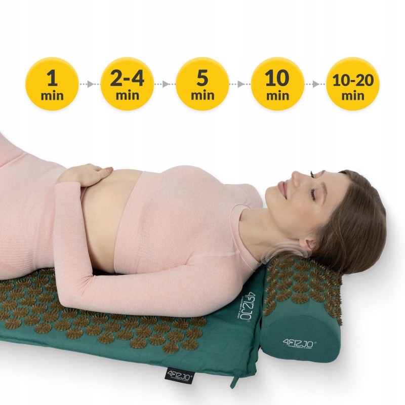 Килимок акупунктурний з валиком 4FIZJO Classic Mat XL Аплікатор Кузнєцова Navy Green/Gold (P-5907739313317)