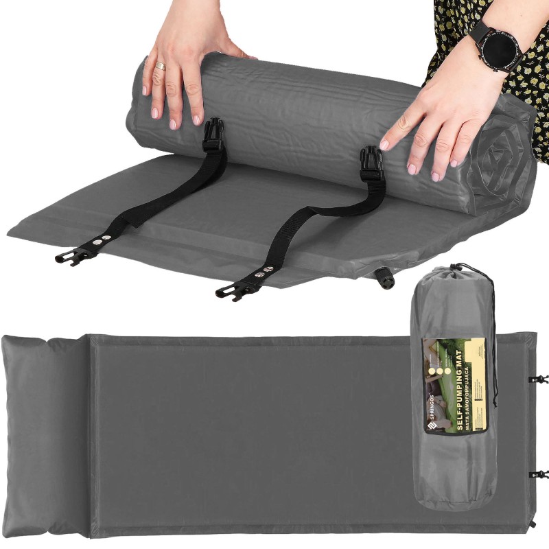 Килимок самонадувний Springos 186 x 53 x 2.5 см з подушкою PM035