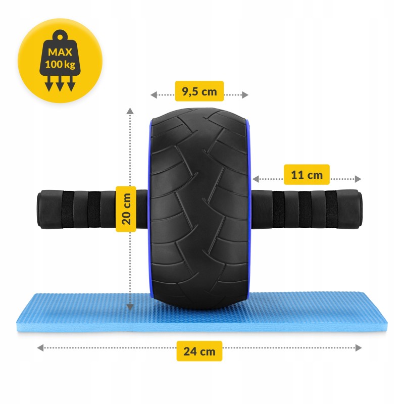 Ролик (гімнастичне колесо) для преса 4FIZJO Ab Wheel XL Black/Blue (P-5907739314437)