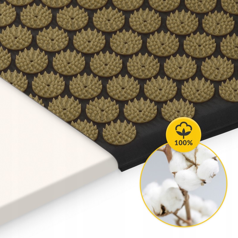 Килимок акупунктурний з валиком 4FIZJO Classic Mat XL Аплікатор Кузнєцова Black/Gold (P-5907739315052)