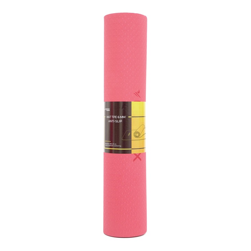 Килимок спортивний Cornix TPE 183 x 61 x 0.6 см для йоги та фітнесу XR-0006 Red/Black