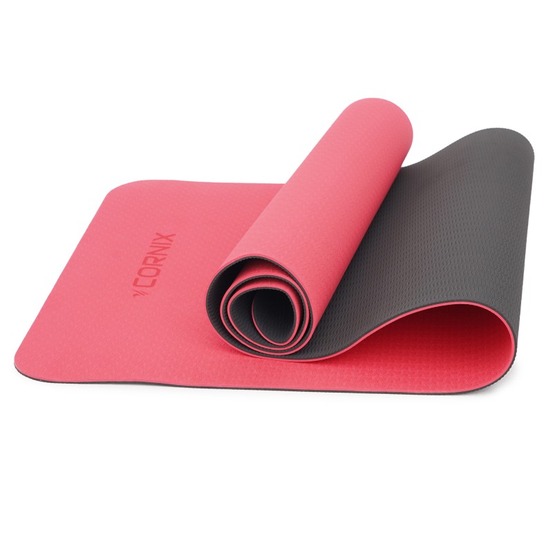 Килимок спортивний Cornix TPE 183 x 61 x 0.6 см для йоги та фітнесу XR-0006 Red/Black