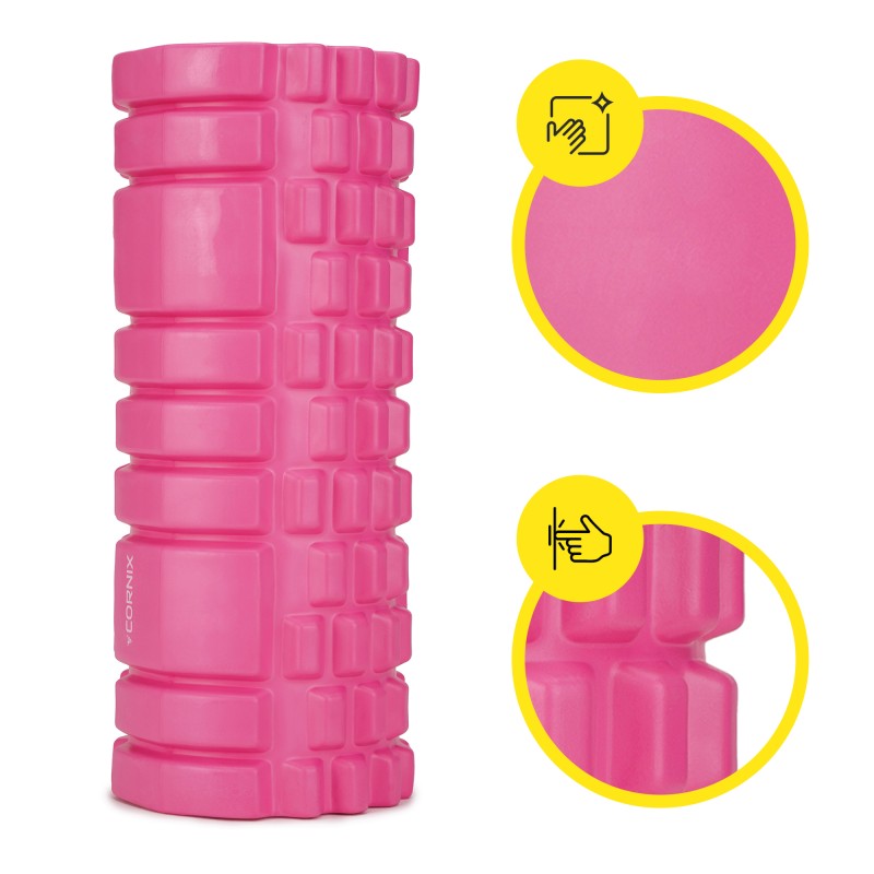Масажний ролик Cornix EVA 33 x 14 см (валик, роллер) XR-0031 Pink