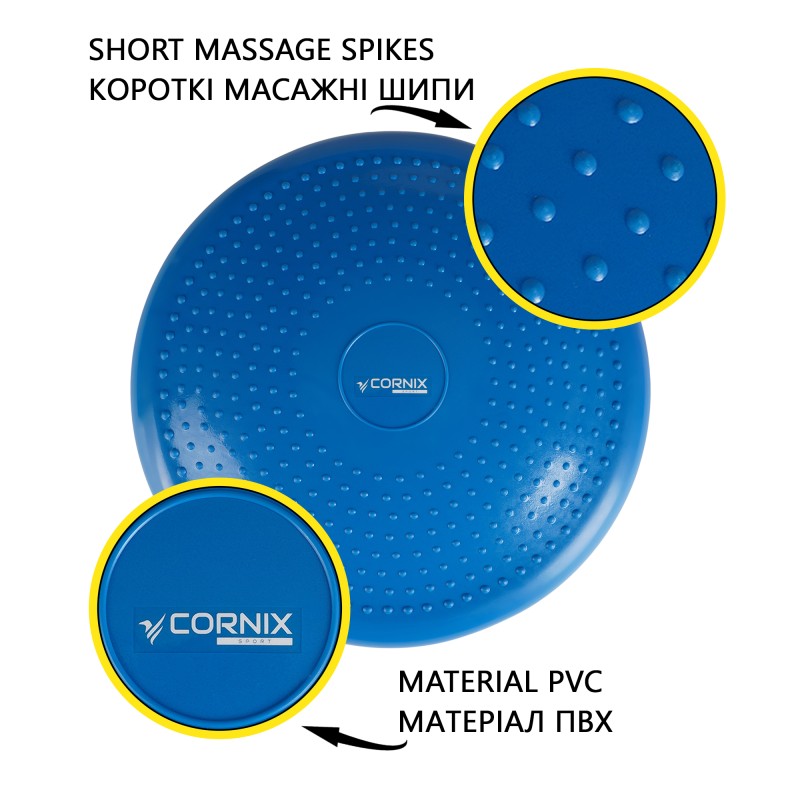 Балансувальна подушка-диск Cornix 33 см (сенсомоторна) масажна XR-0054 Blue