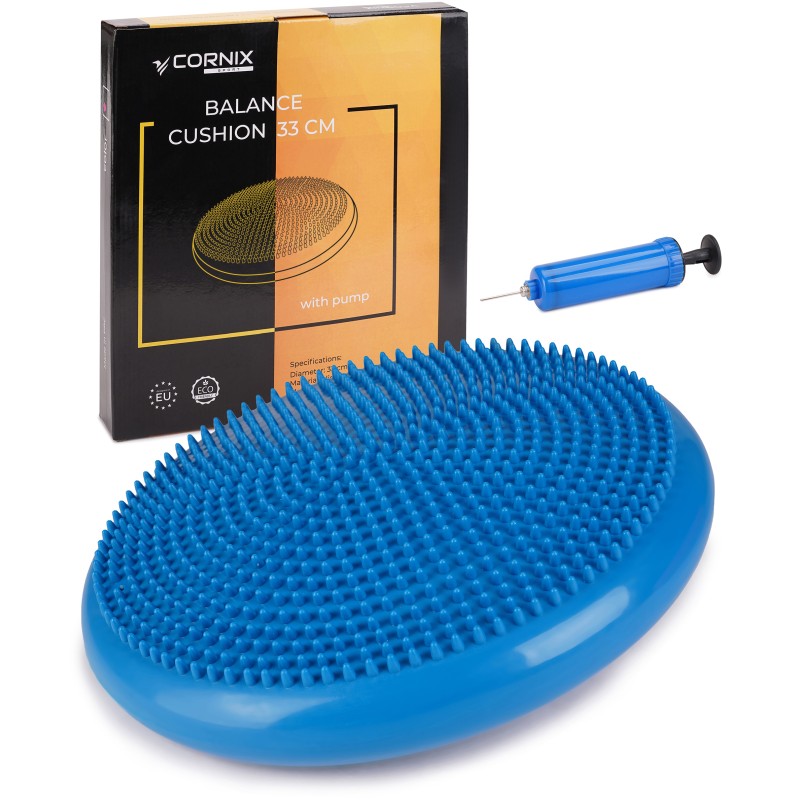Балансувальна подушка-диск Cornix 33 см (сенсомоторна) масажна XR-0054 Blue