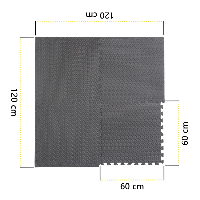 Мат-пазл (ластівчин хвіст) Cornix Mat Puzzle EVA 120 x 120 x 1 cм XR-0072 Black