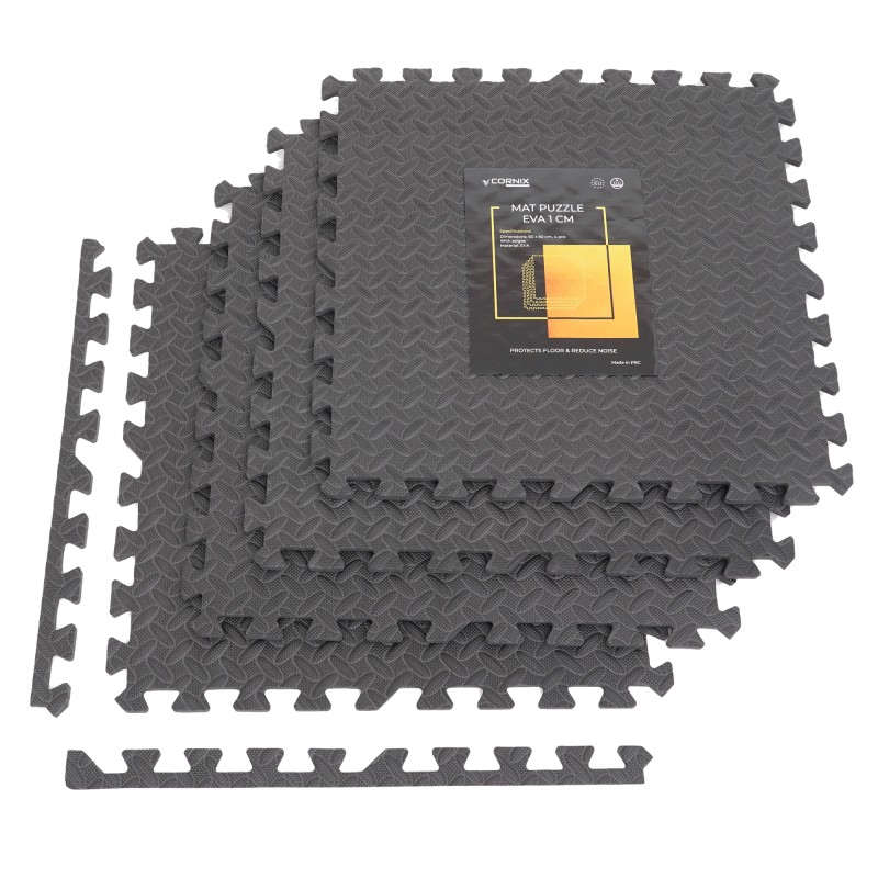 Мат-пазл (ластівчин хвіст) Cornix Mat Puzzle EVA 120 x 120 x 1 cм XR-0072 Black