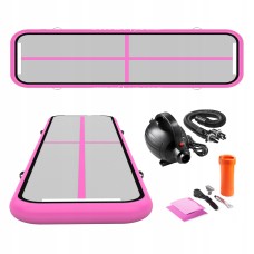 Мат гімнастичний надувний 4FIZJO Air Track Mat 400 x 100 x 15 см White/Pink (P-5907739311788)