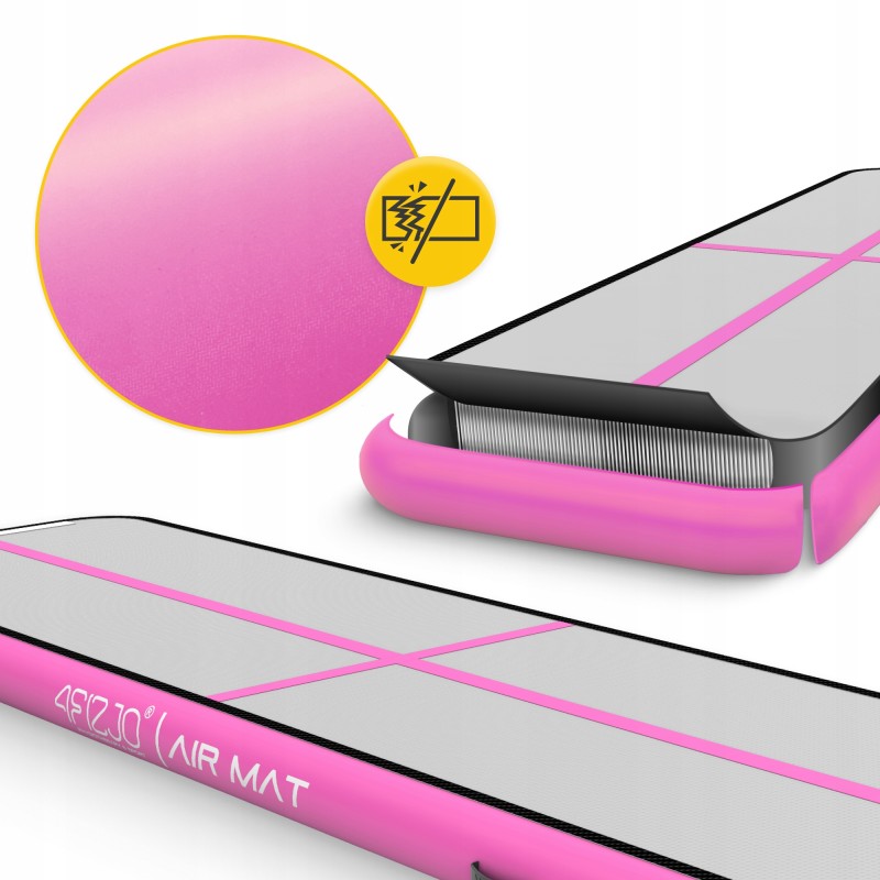 Мат гімнастичний надувний 4FIZJO Air Track Mat 400 x 100 x 15 см White/Pink (P-5907739311788)