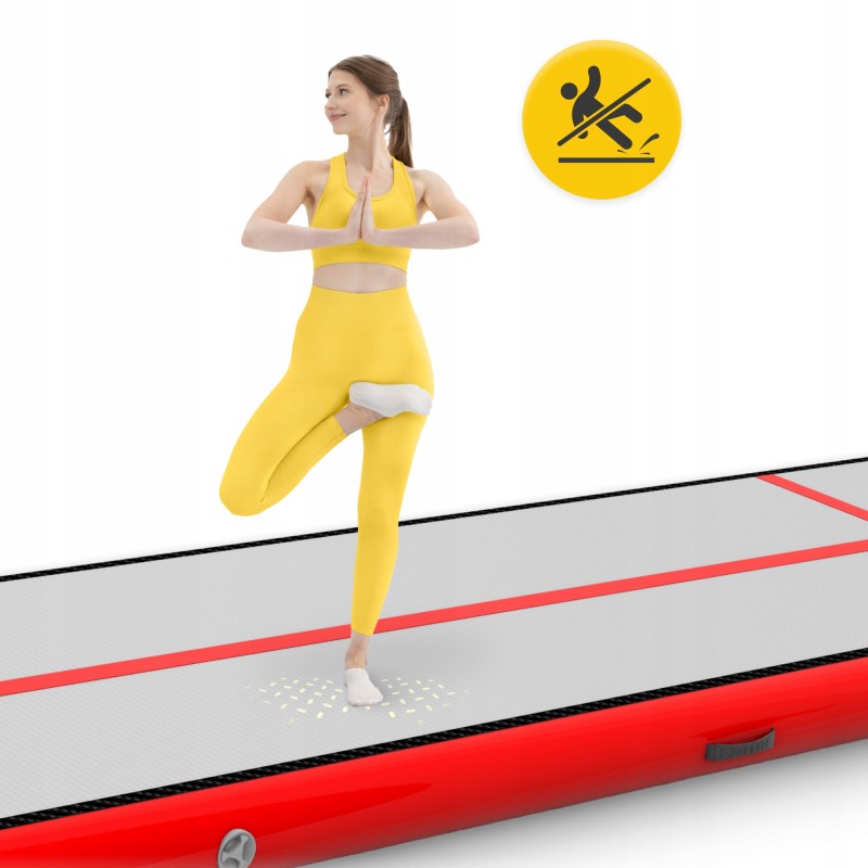 Мат гімнастичний надувний 4FIZJO Air Track Mat 600 x 100 x 15 см White/Red (P-5907739311801)