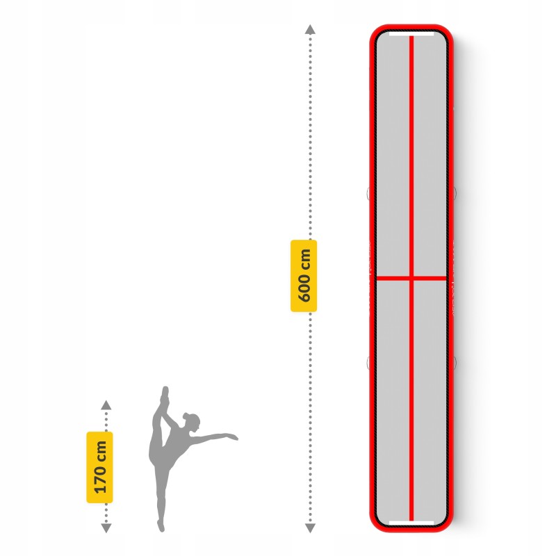 Мат гімнастичний надувний 4FIZJO Air Track Mat 600 x 100 x 15 см White/Red (P-5907739311801)