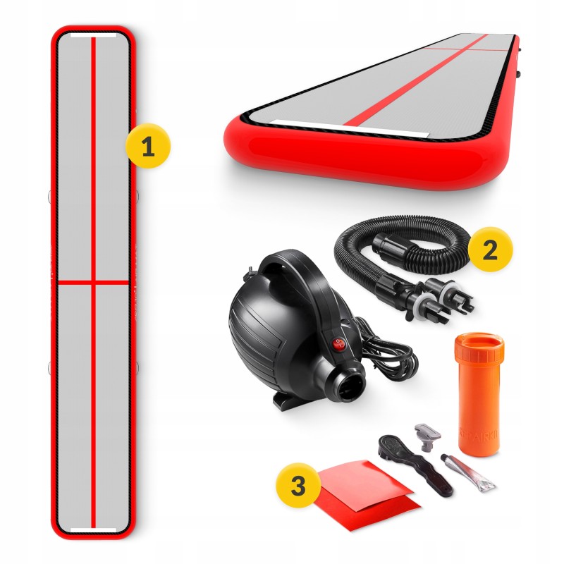 Мат гімнастичний надувний 4FIZJO Air Track Mat 600 x 100 x 15 см White/Red (P-5907739311801)