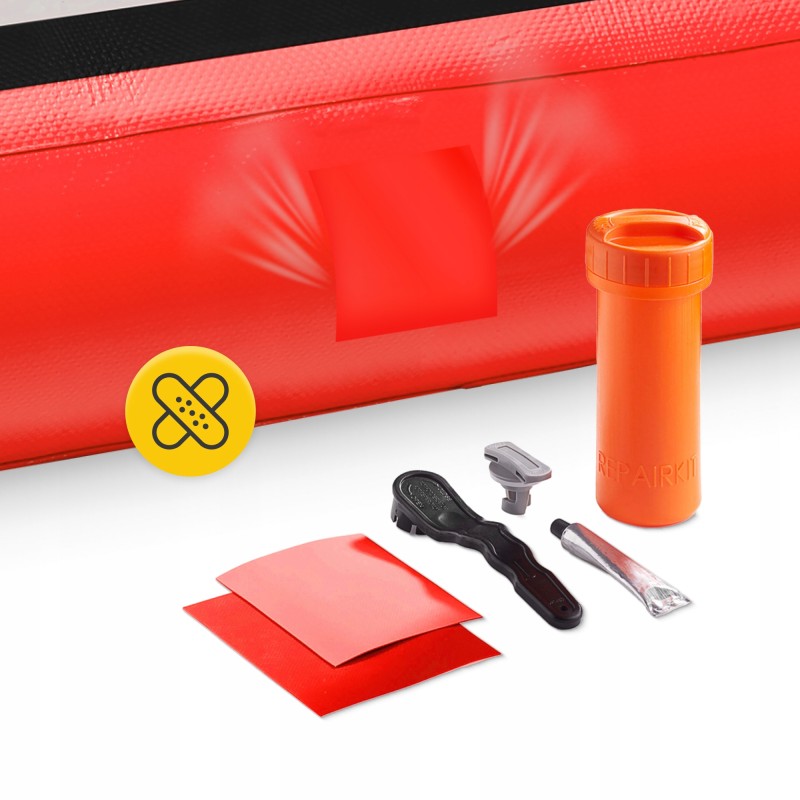 Мат гімнастичний надувний 4FIZJO Air Track Mat 600 x 100 x 15 см White/Red (P-5907739311801)