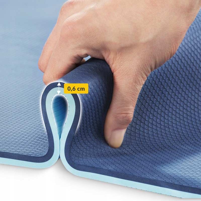 Килимок (мат) спортивний 4FIZJO TPE 180 x 60 x 0.6 см для йоги та фітнесу Blue/Sky Blue (P-5907739310132)