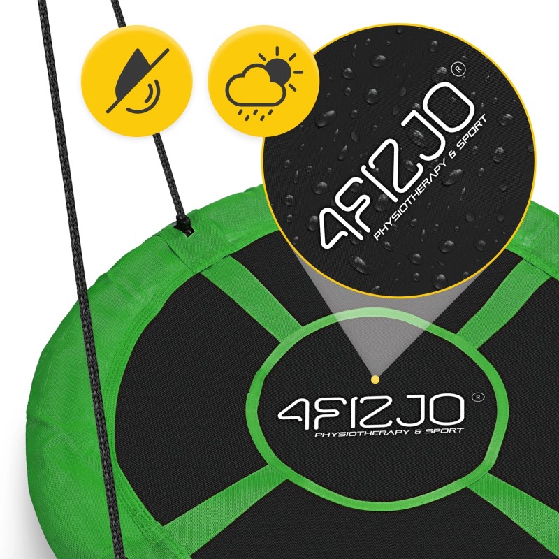 Гойдалка-гніздо кругла 4FIZJO L 100 см Black/Green (P-5907739314512)