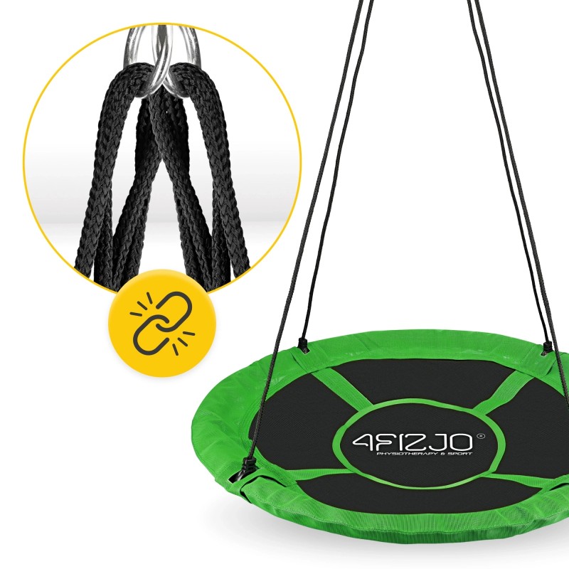 Гойдалка-гніздо кругла 4FIZJO L 100 см Black/Green (P-5907739314512)