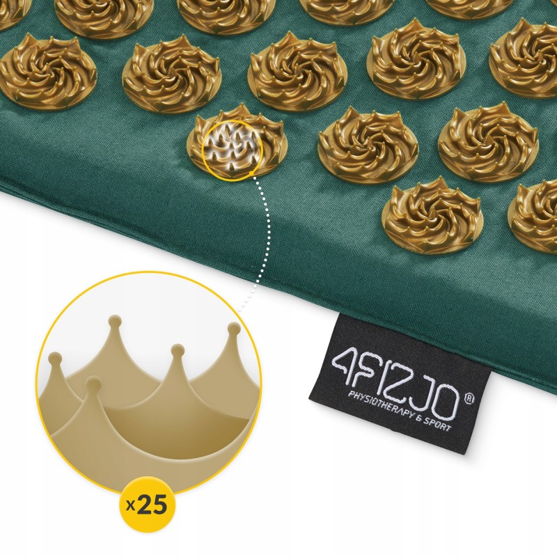 Килимок акупунктурний з подушкою 4FIZJO Ergo Mat Аплікатор Кузнєцова Navy Green/Gold (P-5907739315076)