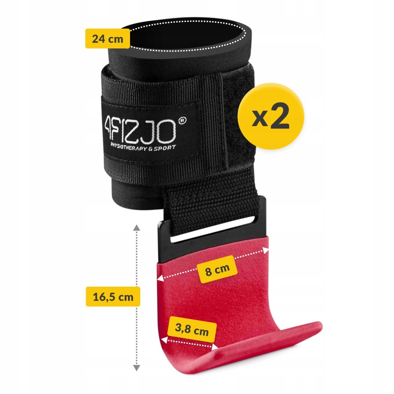 Гачки для перекладини та тяги 4FIZJO Hooks Black/Red (P-5907739314789)