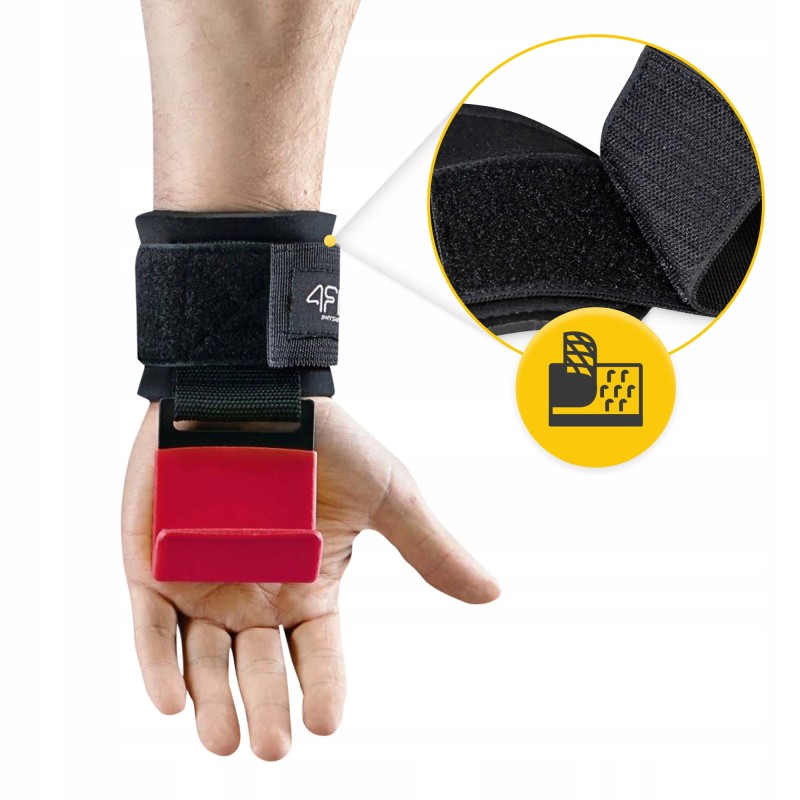Гачки для перекладини та тяги 4FIZJO Hooks Black/Red (P-5907739314789)
