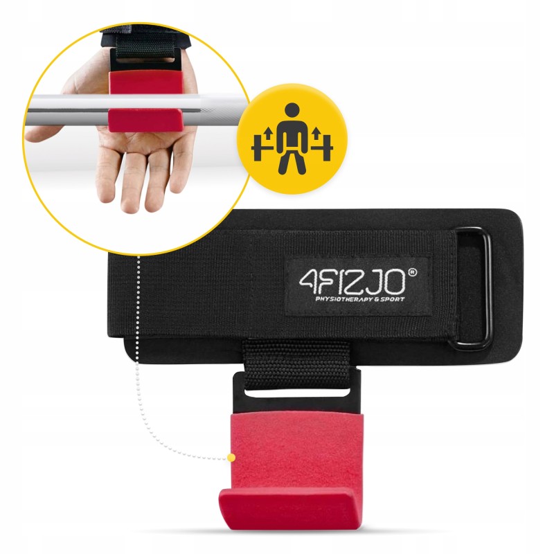 Гачки для перекладини та тяги 4FIZJO Hooks Black/Red (P-5907739314789)