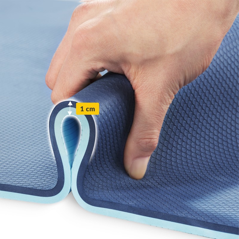 Килимок (мат) спортивний 4FIZJO TPE 180 x 60 x 1 см для йоги та фітнесу Blue/Sky Blue (P-5907739317094)