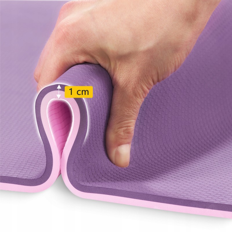 Килимок (мат) спортивний 4FIZJO TPE 180 x 60 x 1 см для йоги та фітнесу Violet/Pink (P-5907739316967)