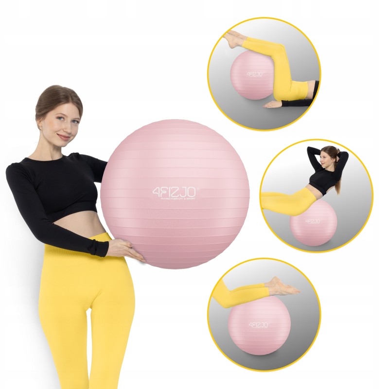 М'яч для фітнесу (фітбол) 4FIZJO 55 см Anti-Burst Pink (P-5907739316271)