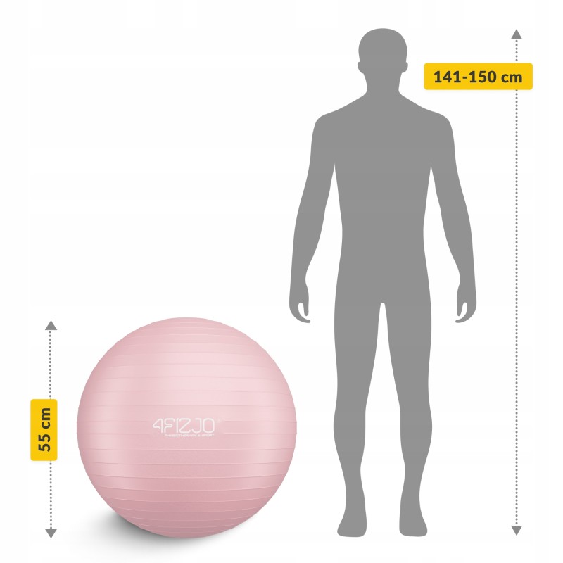 М'яч для фітнесу (фітбол) 4FIZJO 55 см Anti-Burst Pink (P-5907739316271)