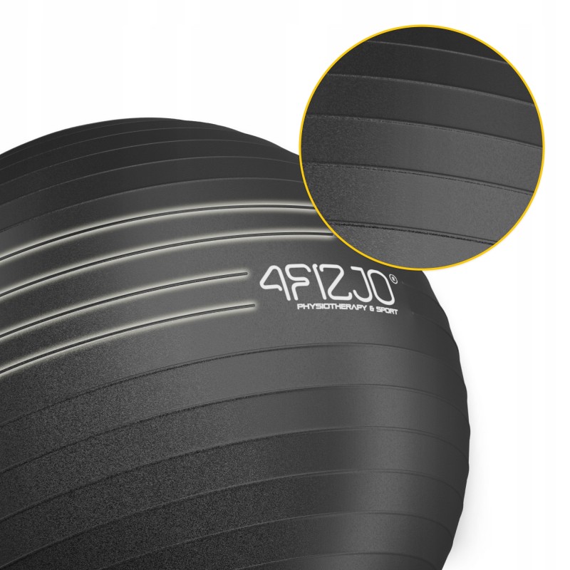 М'яч для фітнесу (фітбол) 4FIZJO 55 см Anti-Burst Black (P-5907739316257)