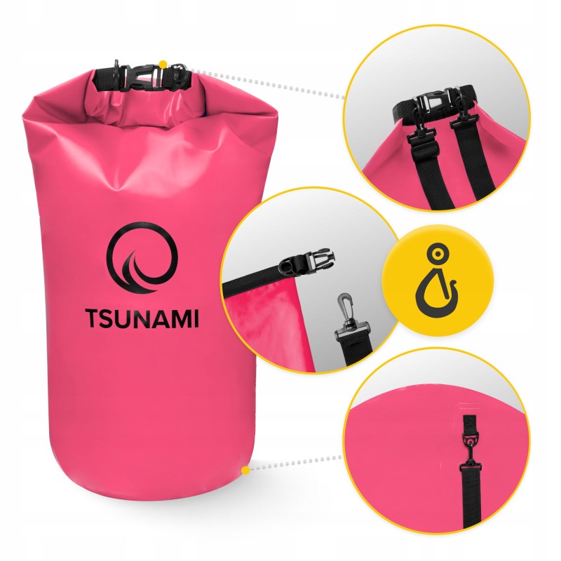 Гермомішок TSUNAMI Dry Pack 30 л водозахисний Pink (P-5907739314093)