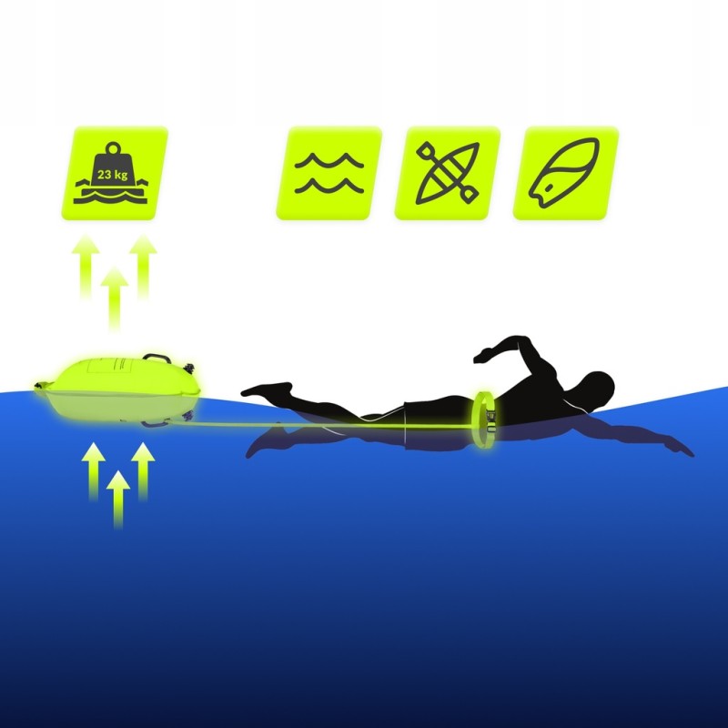 Буй для плавання TSUNAMI надувний 2 в 1 Yellow (P-5907739314024)