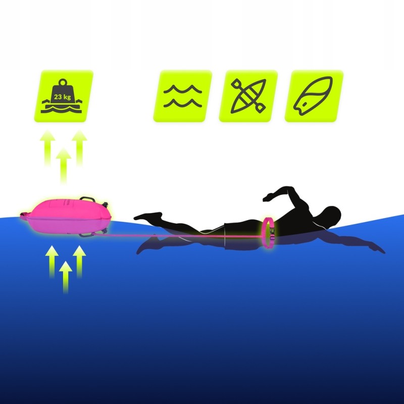 Буй для плавання TSUNAMI надувний 2 в 1 Pink (P-5907739314031)