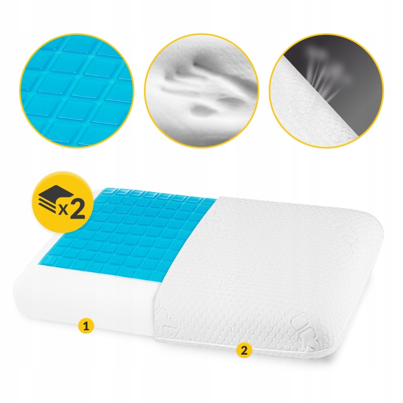Подушка ортопедична 4FIZJO Med+ 40 x 60 см охолоджуюча для сну White (P-5907739317049)