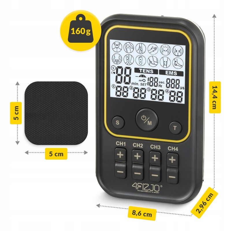 Апарат для електростимуляції м'язів 4FIZJO Combo PRO+ 2 в 1 (P-5907739317124)