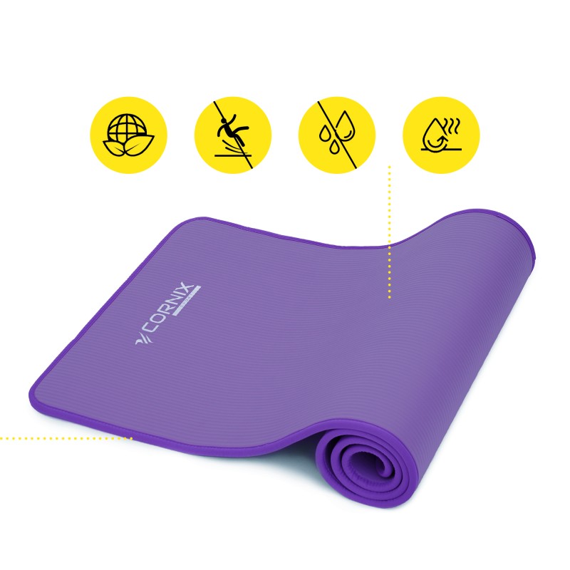 Килимок спортивний Cornix NBR 183 x 61 x 1 cм для йоги та фітнесу XR-0093 Purple/Purple