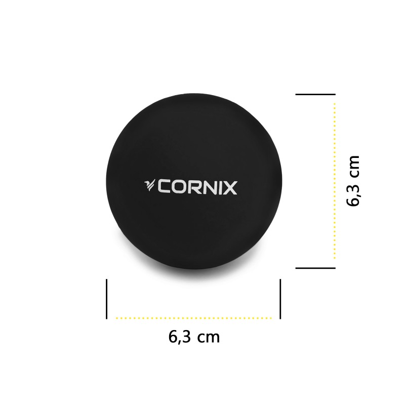 Масажний м'яч Cornix Lacrosse Ball 6.3 см XR-0118 Black