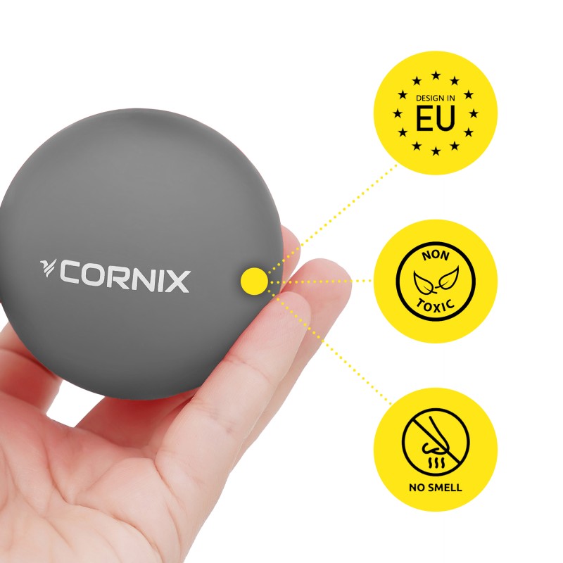 Масажний м'яч Cornix Lacrosse Ball 6.3 см XR-0120 Grey