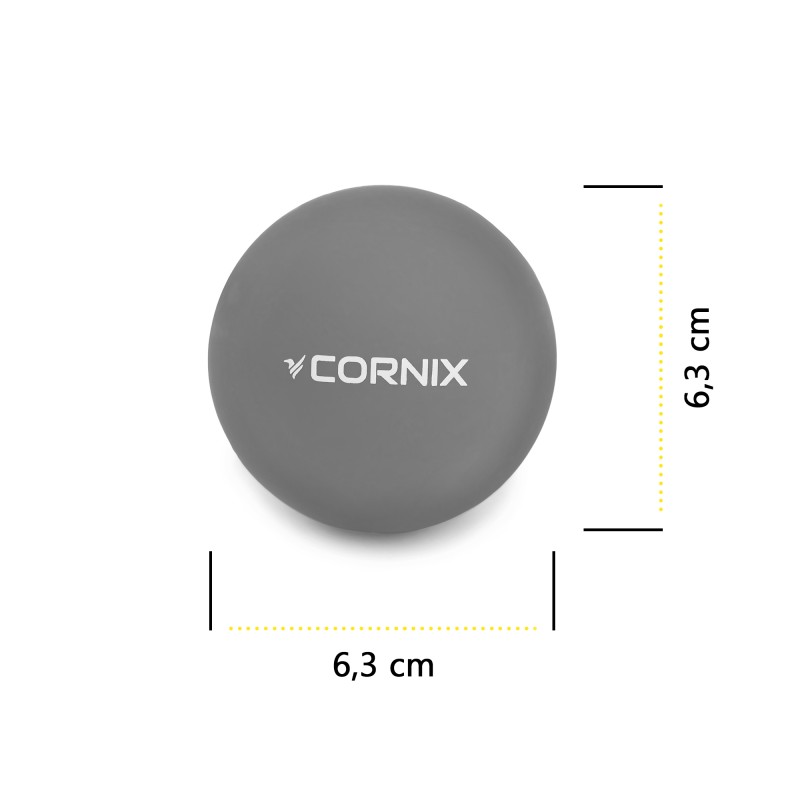 Масажний м'яч Cornix Lacrosse Ball 6.3 см XR-0120 Grey