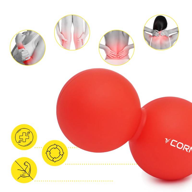 Масажний м'яч Cornix Lacrosse DuoBall 6.3 x 12.6 см XR-0112 Red